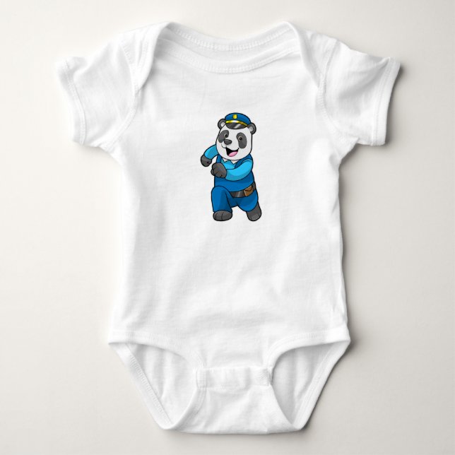 Panda som polis med polishatt t shirt (Framsida)