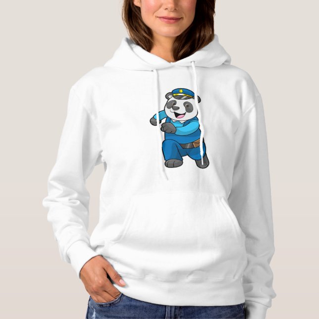 Panda som polis med polishatt t shirt (Framsida)