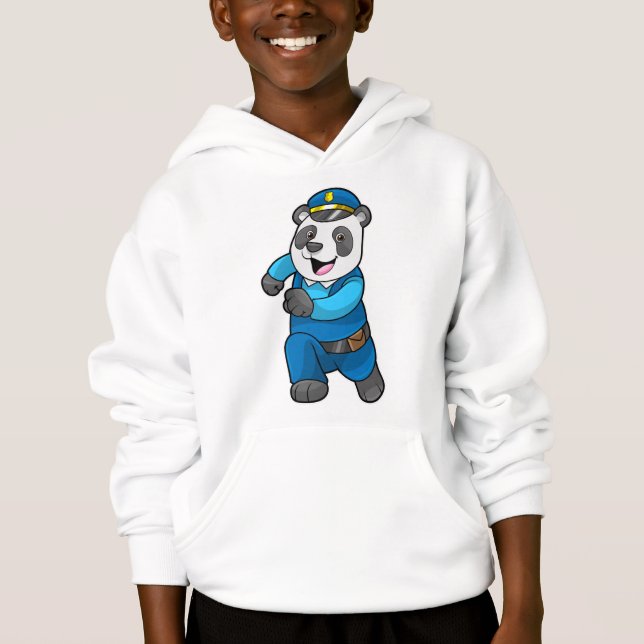 Panda som polis med polishatt t shirt (Framsida)