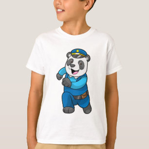 Panda som polis med polishatt t shirt