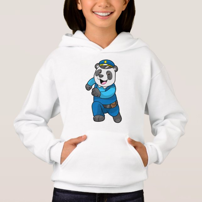 Panda som polis med polishatt t shirt (Framsida)