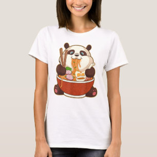 PANDA SOM RAMEN BEFOGAR Tjock Panda Eating Ramen T Shirt