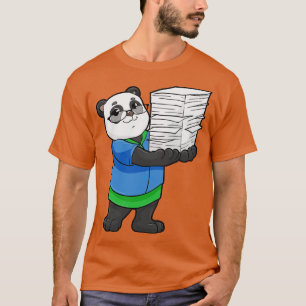 Panda som sekreterare för Glass och Pappra stapeln T Shirt