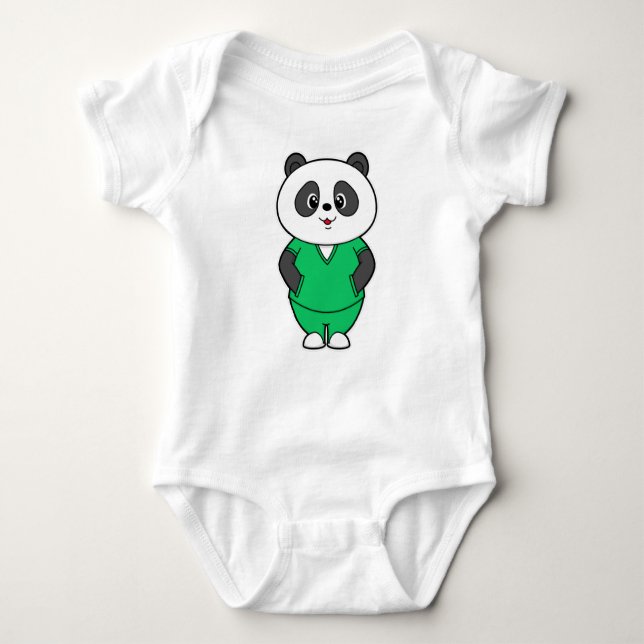 Panda som sjuksköterska med Smock T Shirt (Framsida)