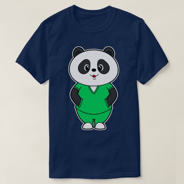 Panda som sjuksköterska med Smock T Shirt (Design framsida)