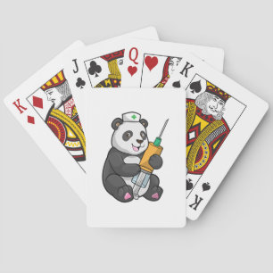 Panda som sjuksköterska med spruta casinokort