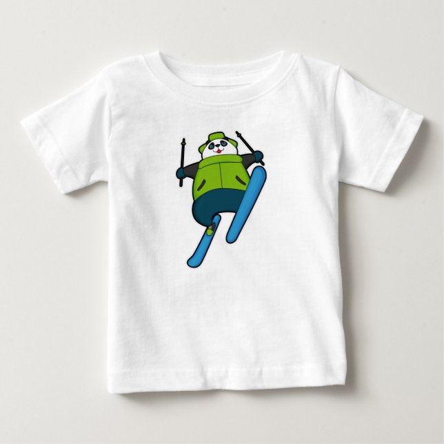 Panda som Ski jumper med Ski T Shirt (Framsida)