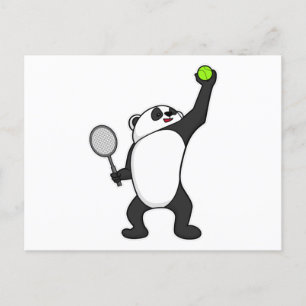 Panda som spelar Tennis med Tennisracket Vykort