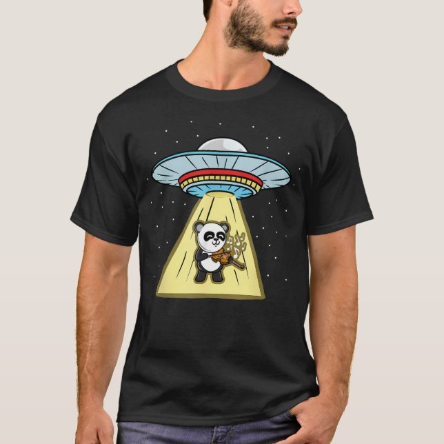 Panda som spelar violin Ufo T Shirt (Framsida)