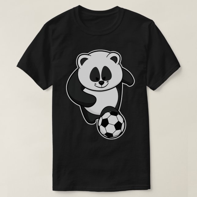 Panda som spelare vid fotbollsmatchen t shirt (Design framsida)