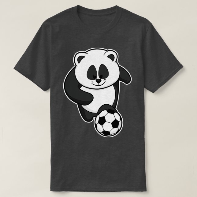 Panda som spelare vid fotbollsmatchen t shirt (Design framsida)