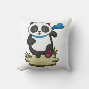 Panda som Springer med Scarf Kudde