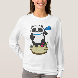 Panda som Springer med Scarf T Shirt