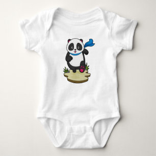 Panda som Springer med Scarf T Shirt