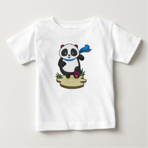 Panda som Springer med Scarf T Shirt