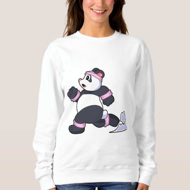 Panda som Springer vid körning T Shirt (Framsida)
