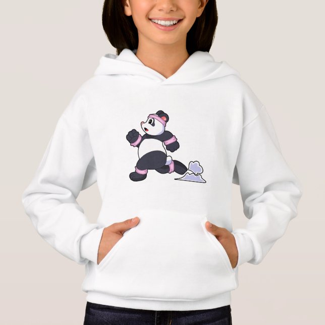 Panda som Springer vid körning T Shirt (Framsida)