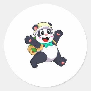 Panda som Student Runt Klistermärke