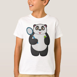 Panda som tennis-spelare med tennis racket t shirt