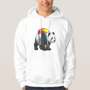 Panda som vandrare med ryggsäck hoodie