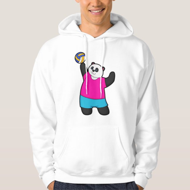 Panda som Volleyball-spelare med Volleyball Hoodie (Framsida)