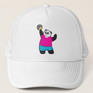 Panda som Volleyball-spelare med Volleyball Keps
