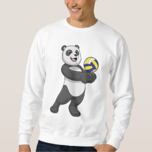 Panda som Volleyball-spelare med Volleyball Lång Ärmad Tröja