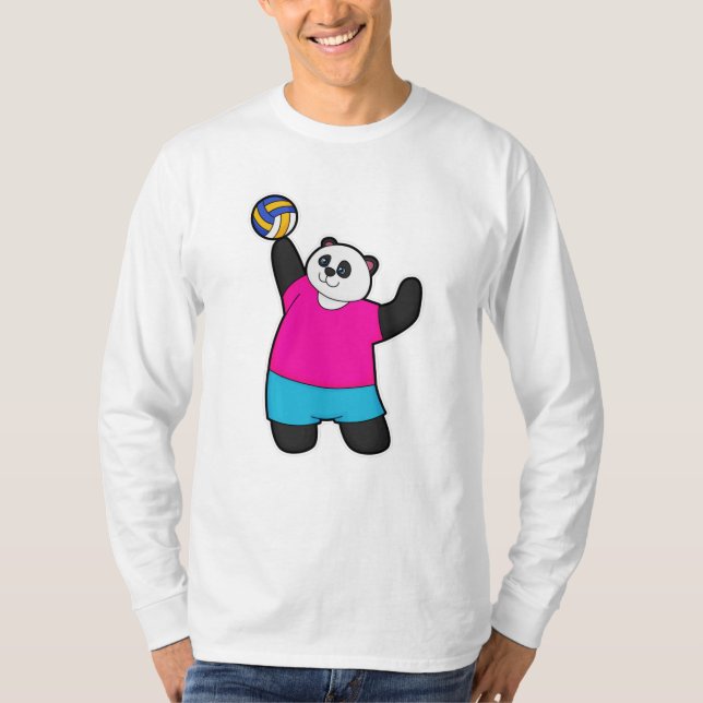 Panda som Volleyball-spelare med Volleyball T Shirt (Framsida)