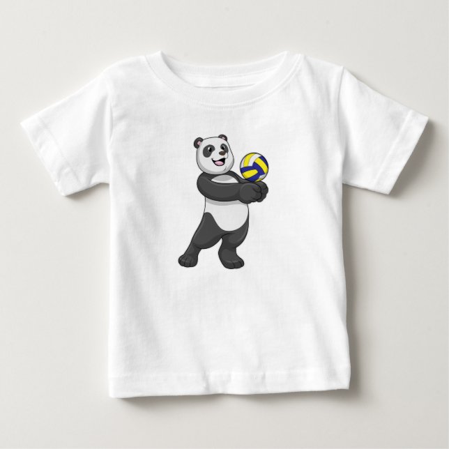 Panda som Volleyball-spelare med Volleyball T Shirt (Framsida)