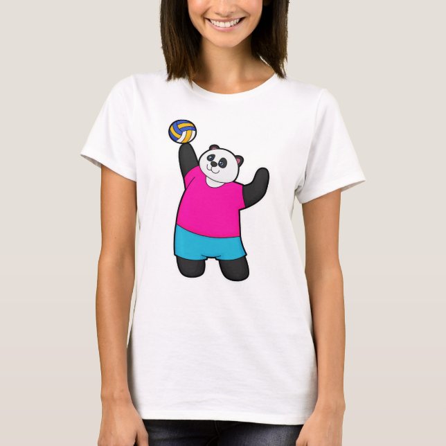 Panda som Volleyball-spelare med Volleyball T Shirt (Framsida)