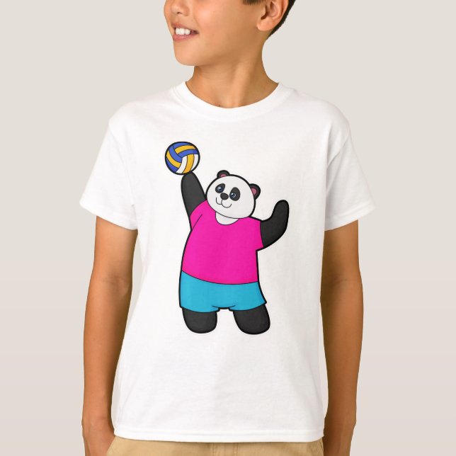Panda som Volleyball-spelare med Volleyball T Shirt (Framsida)