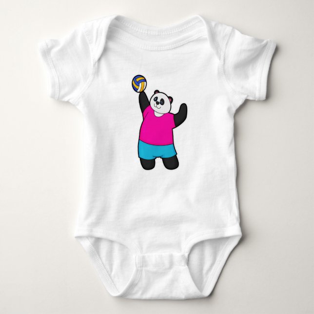 Panda som Volleyball-spelare med Volleyball T Shirt (Framsida)