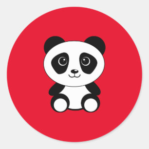 Panda, söt och kylig.. runt klistermärke