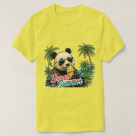 Panda Söt Sommar T-Shirt