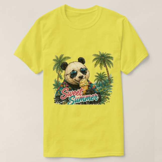 Panda Söt Sommar T-Shirt (Design framsida)