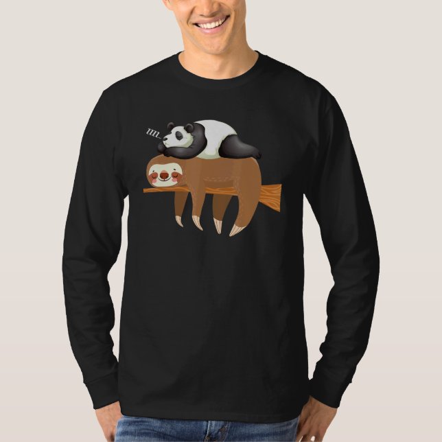 Panda sover på sluttningsluften t shirt (Framsida)