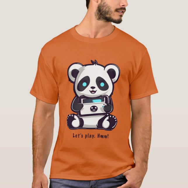 panda spel vintage rolig t shirt (Framsida)