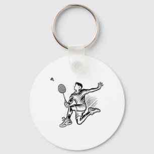 Panda Spela Badminton Player Shuttle Nyckelring