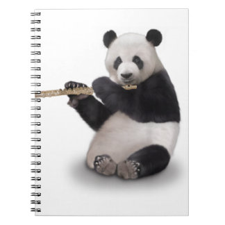 Panda spelar Flute T-Shirt Anteckningsbok