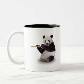 Panda spelar Flute T-Shirt Två-Tonad Mugg