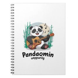Panda spelar gitarr- Rolig musikalisk panda Anteckningsbok