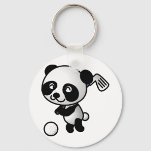 Panda spelar golf nyckelring