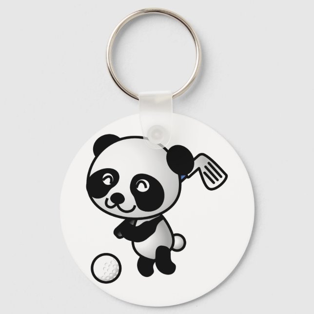 Panda spelar golf nyckelring (Framsida)
