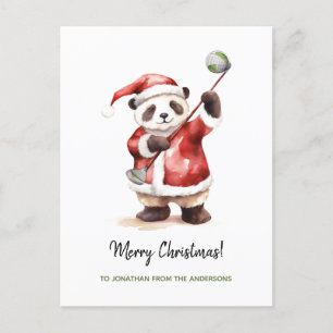 Panda spelar golfjul helg vykort
