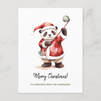 Panda spelar golfjul helg vykort
