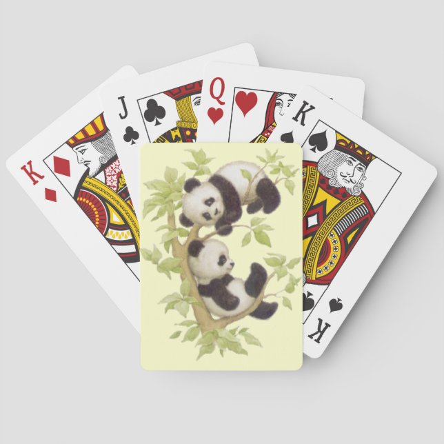 Panda spelar i Träd Casinokort (Baksidan)