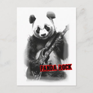 Panda spelar Rock på en Helg Vykort