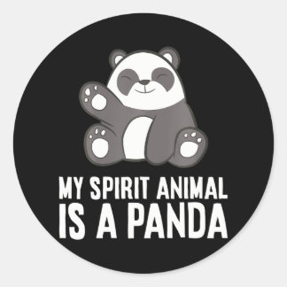 Panda Spirit Animal Mitt andrattdjur är en panda. Runt Klistermärke
