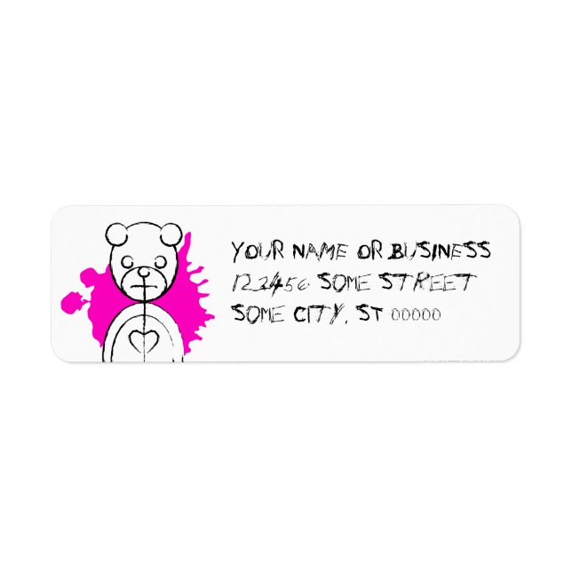 Panda splatz. returadress etikett (Framsidan)