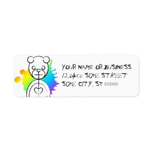Panda splatz. returadress etikett (Framsidan)